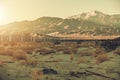 Coachella Valley California Desert Landscape with Power Plant Royalty Free Stock Photo