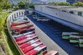 Coaches and buses in bus terminal in Madrid