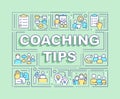 Coaching advices word concepts green banner