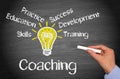 Coaching - business concept with light bulb and text Royalty Free Stock Photo