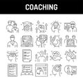 Coaching color line icons set. Signs for web page, mobile app, button