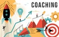Coaching concept line art colorful modern design Royalty Free Stock Photo