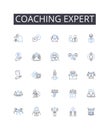 Coaching expert line icons collection. Capitalism, Socialism, Communism, Market, Free-market, Mixed, Command vector and