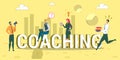 Coaching Flat Word Concept Banner Vector Template Royalty Free Stock Photo