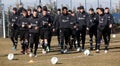 Coaching the football team of PAOK Royalty Free Stock Photo