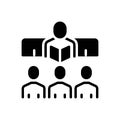 Black solid icon for Coaching, learn and teach Royalty Free Stock Photo