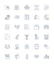Coaching learners line icons collection. Empowerment, Growth, Confidence, Knowledge, Feedback, Mindset, Reflection Royalty Free Stock Photo