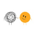 Coaching logo. Sun and chaos icon. Symbol of help, problem solving