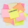 Coaching and mentoring education training workshop learning seminar business concept desk note paper Royalty Free Stock Photo