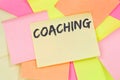 Coaching and mentoring education training workshop learning seminar note paper Royalty Free Stock Photo