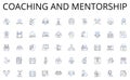 Coaching and mentorship line icons collection. Energy, Movement, Motion, Flow, Impulse, Force, Vibration vector and