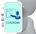 Coaching Online Represents Give Lessons And Cellphone 3d Rendering