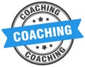 coaching stamp. coaching label on transparent background. round sign Royalty Free Stock Photo