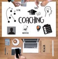 COACHING Training Planning Learning Coaching Business Guide Ins Royalty Free Stock Photo