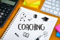 COACHING Training Planning Learning Coaching Business Guide Inst Royalty Free Stock Photo