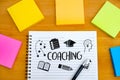 COACHING Training Planning Learning Coaching Business Guide Inst Royalty Free Stock Photo