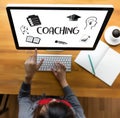 COACHING Training Planning Learning Coaching Business Guide Inst Royalty Free Stock Photo