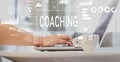 Coaching with woman using a laptop Royalty Free Stock Photo