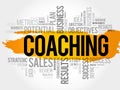 Coaching word cloud collage Royalty Free Stock Photo
