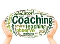 Coaching word cloud hand sphere concept Royalty Free Stock Photo