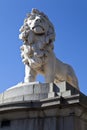 Coade Stone Lion on Westminster Bridge Royalty Free Stock Photo