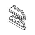 coagulation cheese production isometric icon vector illustration