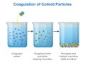 Coagulation of Colloid Particles vector illustration