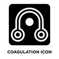 Coagulation icon vector isolated on white background, logo concept of Coagulation sign on transparent background, black filled