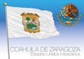 Coahuila regional flag, United Mexican States, Mexico Royalty Free Stock Photo