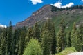 Coal Bank Pass along the Million Dollar Highway in summer in Colorado San Juan Mountains Royalty Free Stock Photo