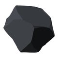 Coal black mineral resources. Pieces of fossil stone. Polygonal shape. Black rock stone of graphite or charcoal. Energy