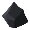 Coal black mineral resources. Pieces of fossil stone. Polygonal shape. Black rock stone of graphite or charcoal. Energy