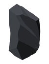 Coal black mineral resources. Pieces of fossil stone. Polygonal shape. Black rock stone of graphite or charcoal. Energy
