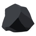 Coal black mineral resources. Pieces of fossil stone. Polygonal shape. Black rock stone of graphite or charcoal. Energy