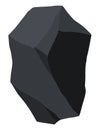 Coal black mineral resources. Pieces of fossil stone. Polygonal shape. Black rock stone of graphite or charcoal. Energy