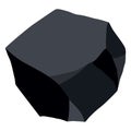 Coal black mineral resources. Pieces of fossil stone. Polygonal shape. Black rock stone of graphite or charcoal. Energy