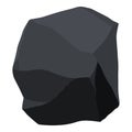 Coal black mineral resources. Pieces of fossil stone. Polygonal shape. Black rock stone of graphite or charcoal. Energy