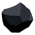 Coal black mineral resources. Pieces of fossil stone. Polygonal shape. Black rock stone of graphite or charcoal. Energy