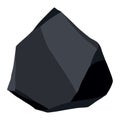 Coal black mineral resources. Pieces of fossil stone. Polygonal shape. Black rock stone of graphite or charcoal. Energy