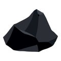 Coal black mineral resources. Pieces of fossil stone. Polygonal shape. Black rock stone of graphite or charcoal. Energy