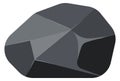 Coal boulder. Cartoon game stone. Rock element