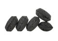 Coal briquette for BBQ isolated on white background