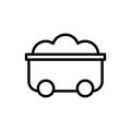 Coal cart icon vector illustration