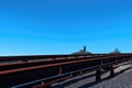 coal conveyor belt against a clear blue sky Royalty Free Stock Photo