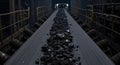 Coal conveyor belt gears Royalty Free Stock Photo