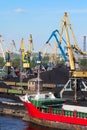 Coal cranes in port Royalty Free Stock Photo