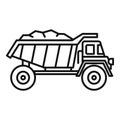 Coal dump truck icon, outline style