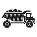 Coal dump truck icon, simple style