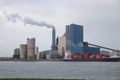 The coal energy power plant of Engie with steam coming out of the chimney.