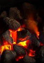 Coal fire glowing Royalty Free Stock Photo